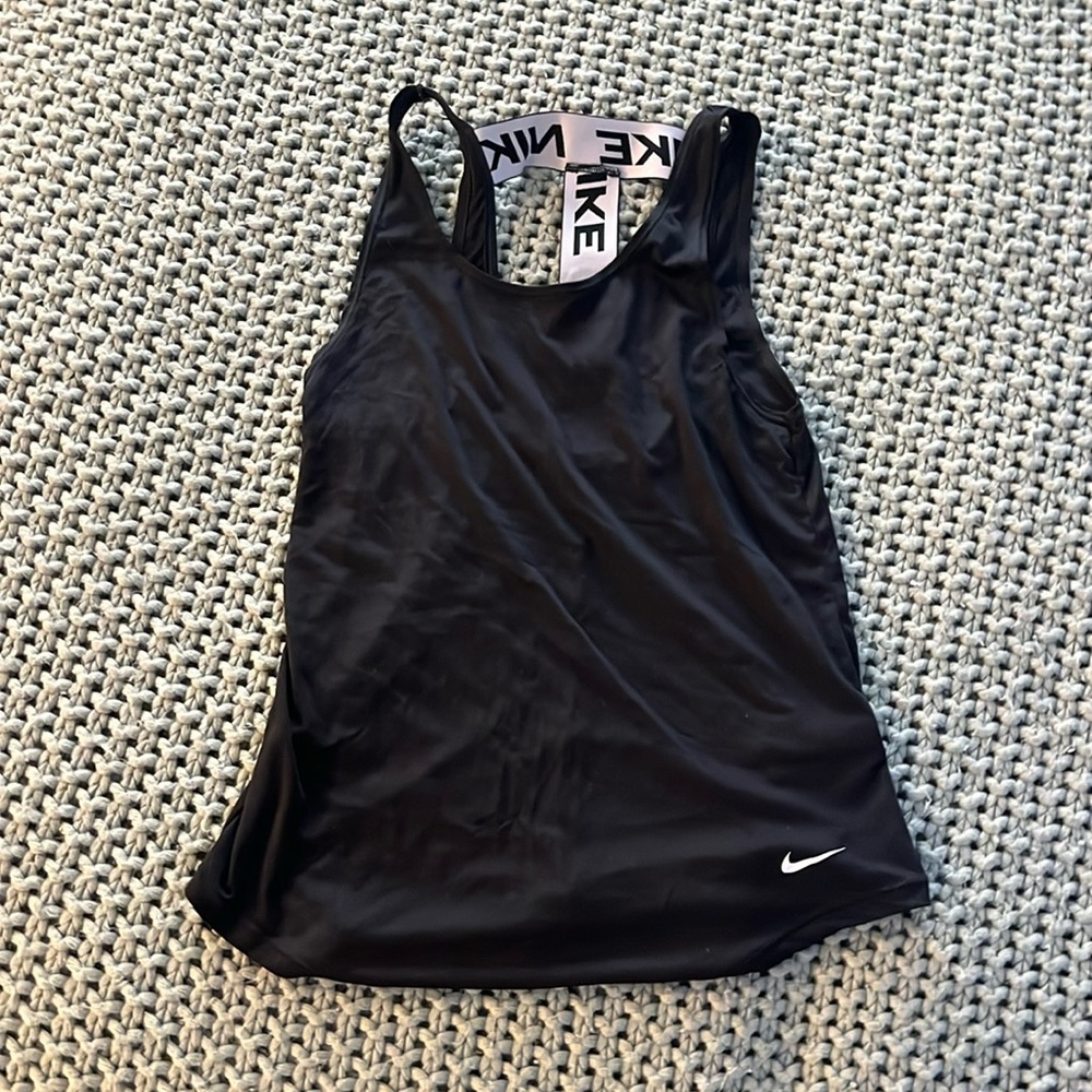 Nike DRI-FIT open back tank top, black color, size extra small.